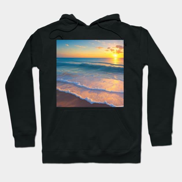 Beach Waves Closeup Dreamcore Hoodie by CursedContent